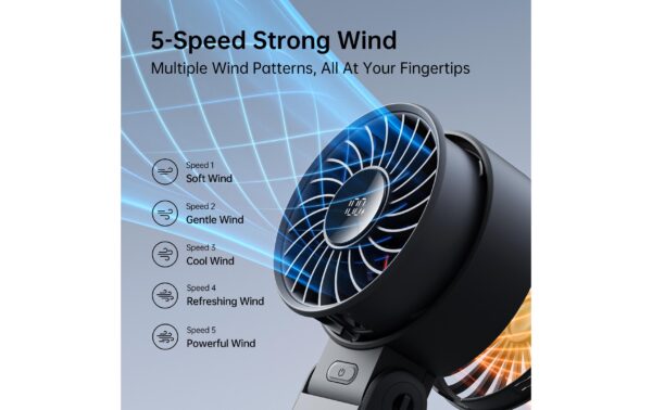 2132359_3 - Mediatech Jisulife Handheld Fan 7 Ventilator Schwarz 3600mAh