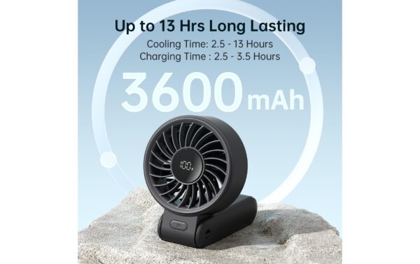 2132359_7 - Mediatech Jisulife Handheld Fan 7 Ventilator Schwarz 3600mAh