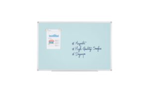 2133731_1 - Mediatech Bi-Office AYDA Whiteboard, 120x90cm Alu/hellblau, Stifteablage, lack. Stahl