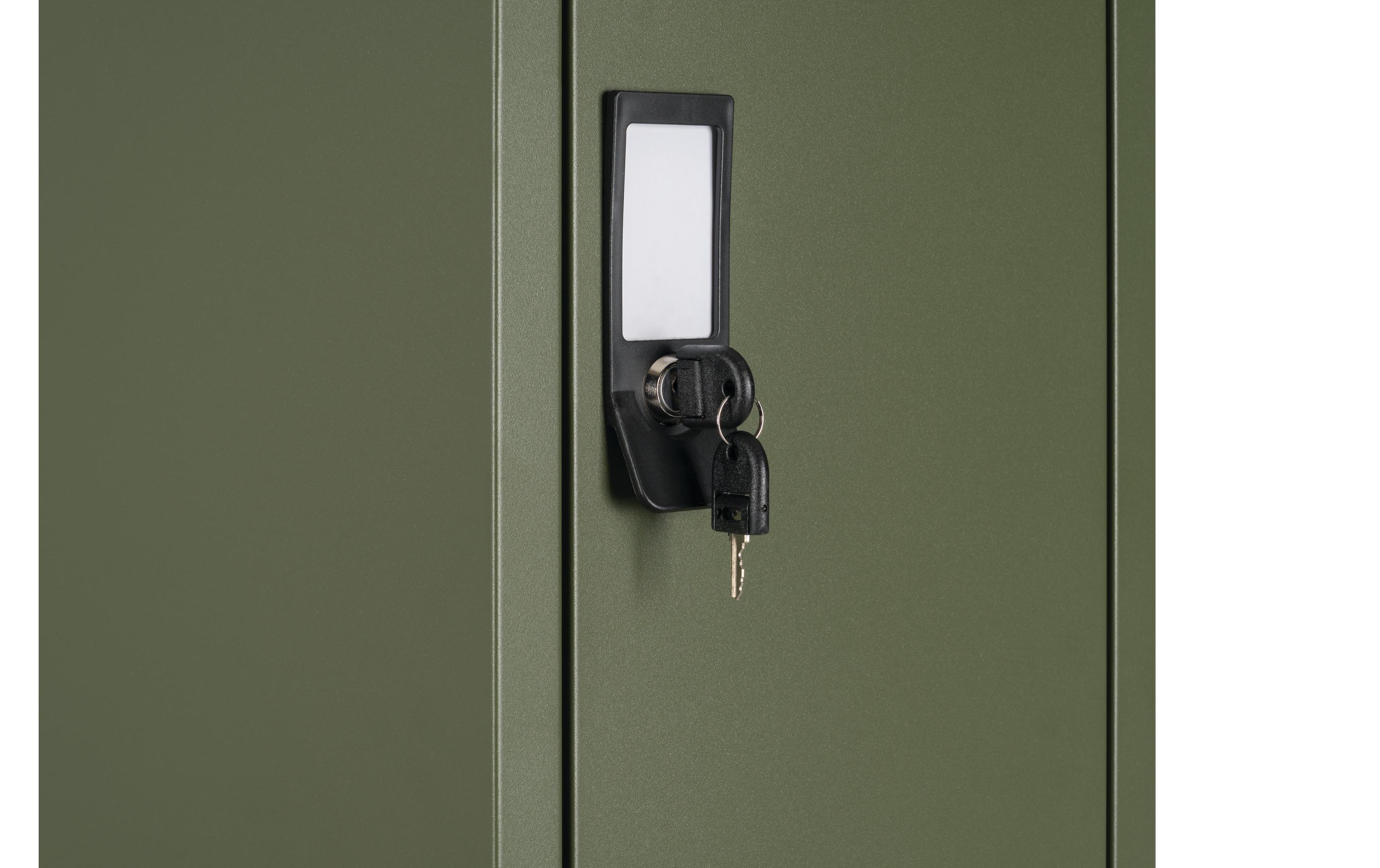 2133734_1 - Mediatech Bi-Office Storage Locker, 3-türig grün, 190x30x50cm