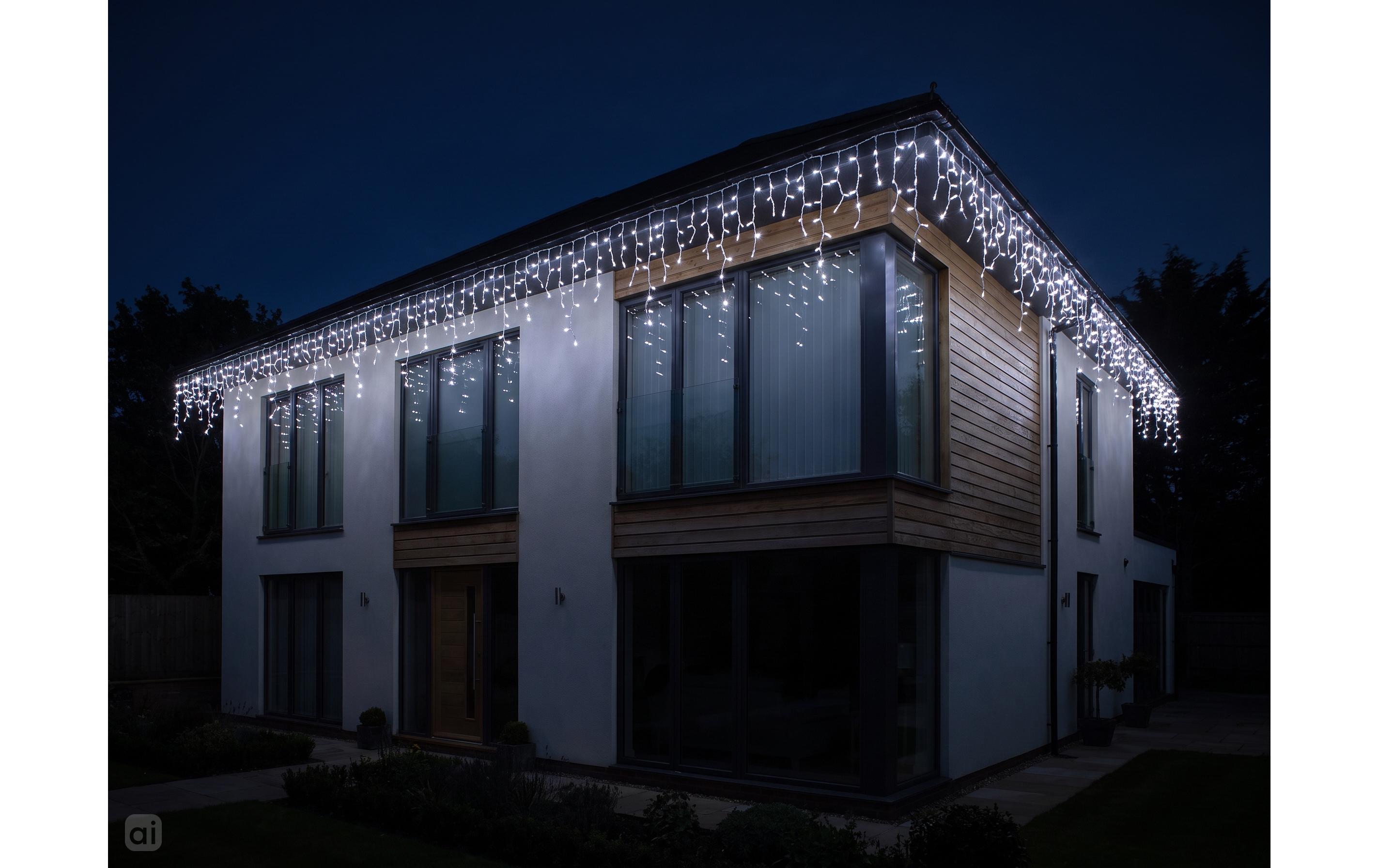 2140391_1 - Mediatech COCON Eiszapfen-Lichterkette 960 LEDs 23.8m x 0.8m, neutralweiss, IP55