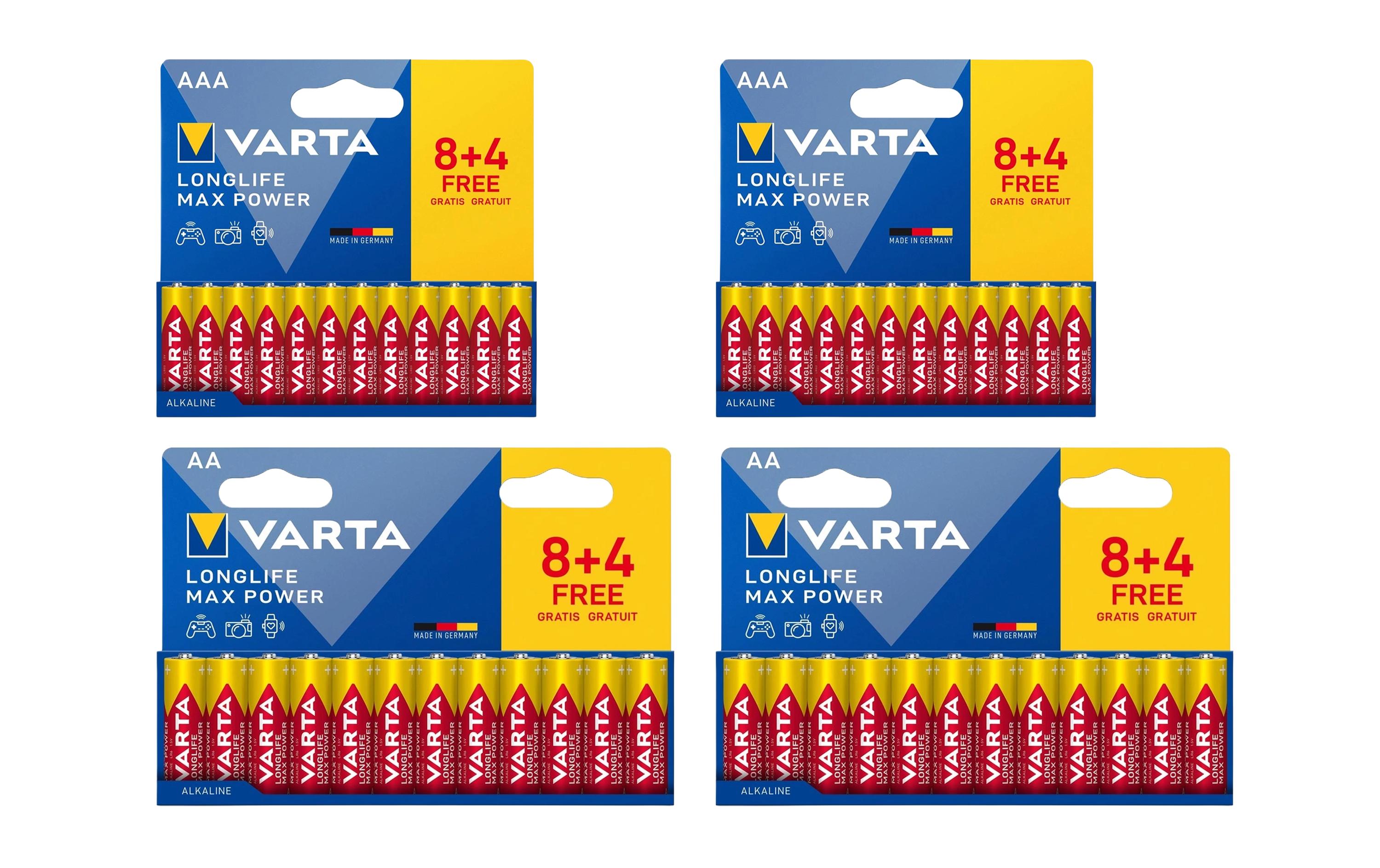 2141826 - Mediatech VARTA Longlife Max Power AA+AAA 2x24 Stück, 4x Vollkartonverpackung kaufen Schweiz | Mediatech.ch