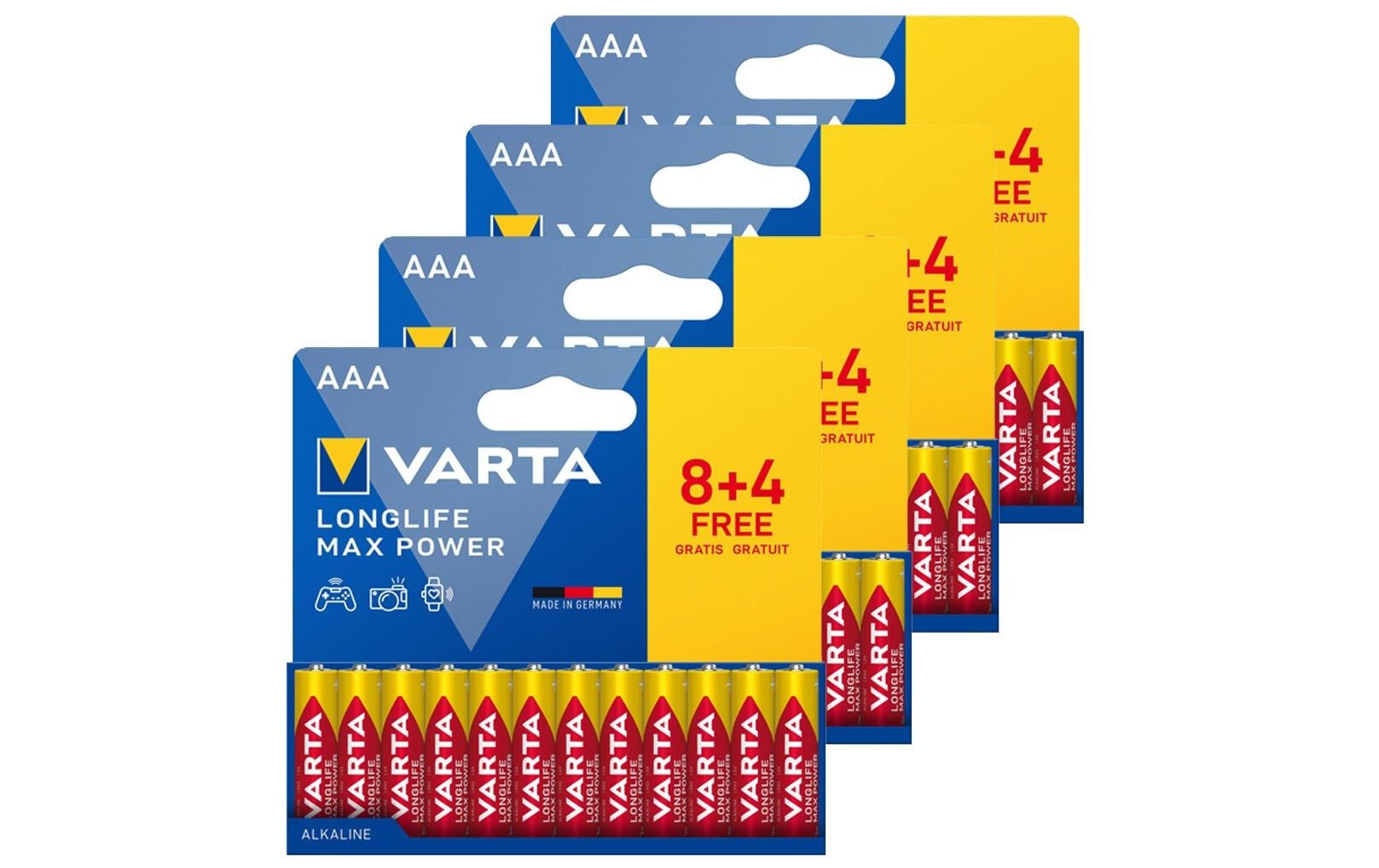 2141827 - Mediatech VARTA Longlife Max Power AAA, 1.5V, 48Stk 48 Stück, 4x Vollkartonverpackung kaufen Schweiz | Mediatech.ch