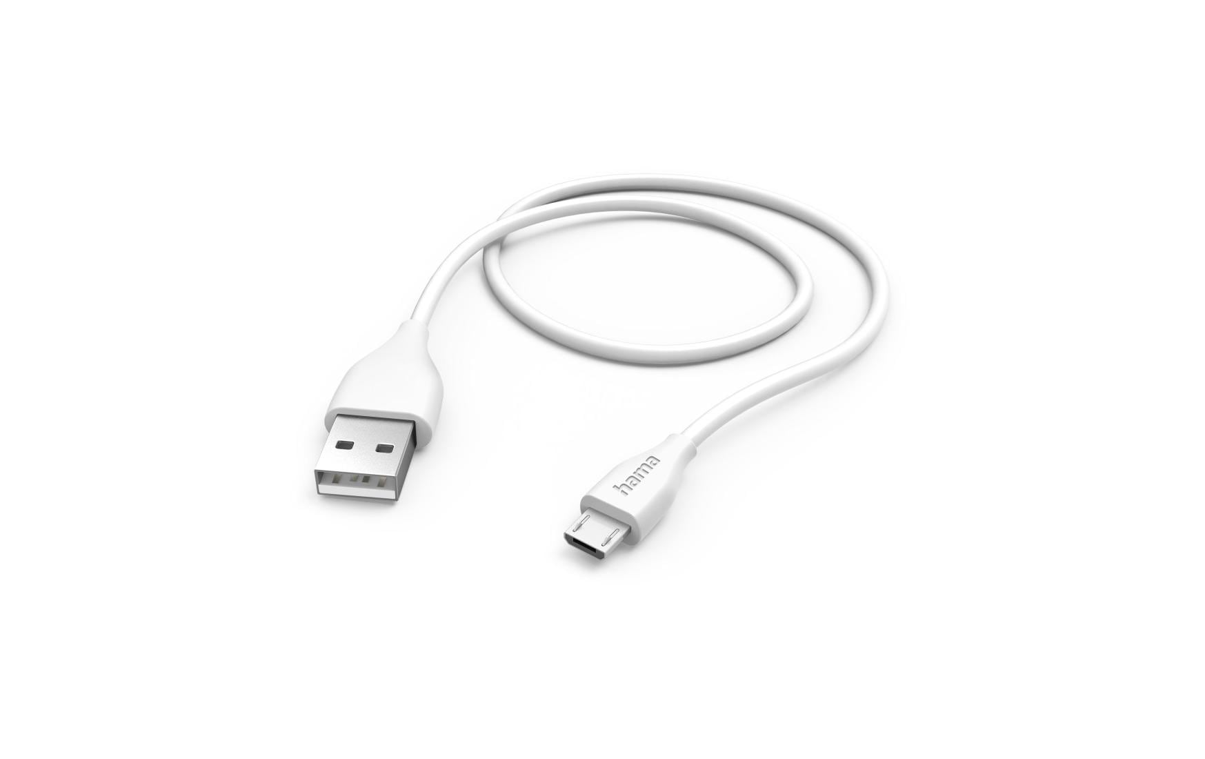 2141836 - Mediatech Hama Ladekabel, USB-A - Micro-USB 1,5 m, Weiss