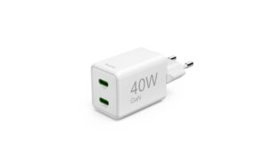 Hama Schnellladegerät, GaN, 2x USB-C Super-Mini-Ladegerät, PD, 40 W, Weiss
