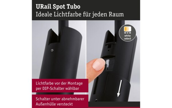 2143784_2 - Mediatech Paulmann URail Schienenspot Tubo Einzsp 200lm 4W 2700 - 4000K 230V sz matt
