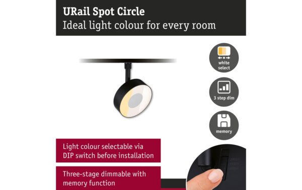 Paulmann URail Schienenspot Circle 3Step-Dim 180lm 5W 2700 - 4000K dimm 230V