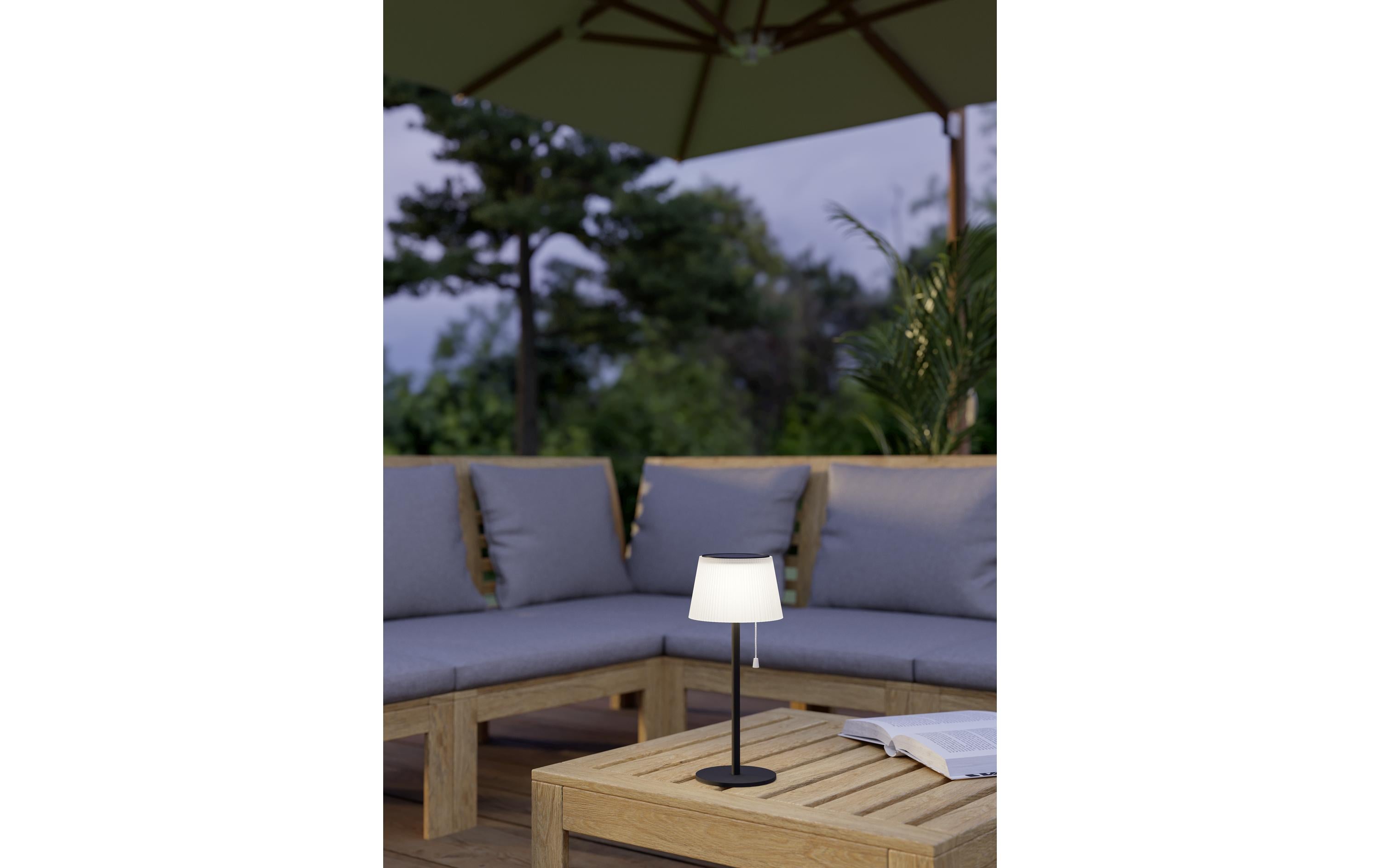 2144943_1 - Mediatech EGLO Solar-LED Tischleuchte Scordiano mit Zugschalter, schwarzweiss