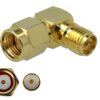 Delock Adapter RP-SMA St zu RP-SMA Bu 90° 3 GHz, 50 Ohm, Messing vernickelt
