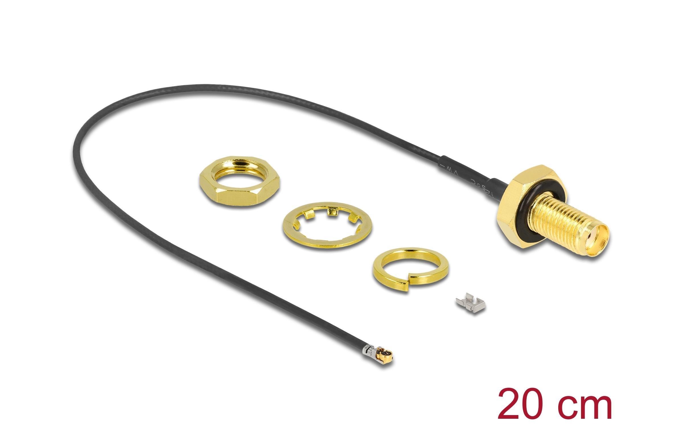 2147869 - Mediatech Delock Antennenkabel SMA Bu zu MHF 4L St 20 Ohm, koaxial, ca. 20 cm Kabellänge kaufen Schweiz | Mediatech.ch