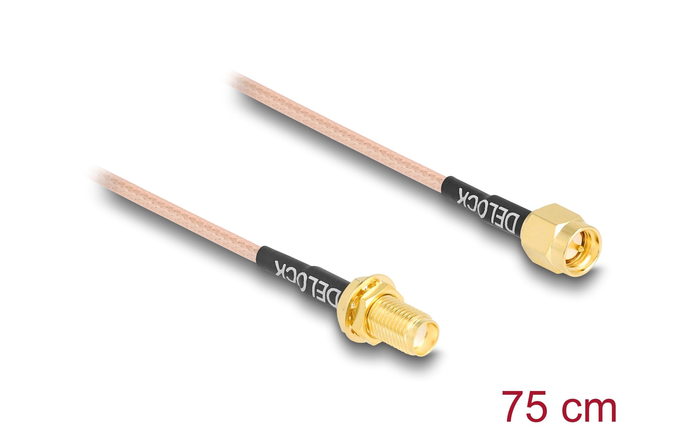 2147872 - Mediatech Delock Antennenkabel SMA St zu SMA Bu 50 Ohm, koaxial, RG-316, ca. 75 cm Kabell. kaufen Schweiz | Mediatech.ch