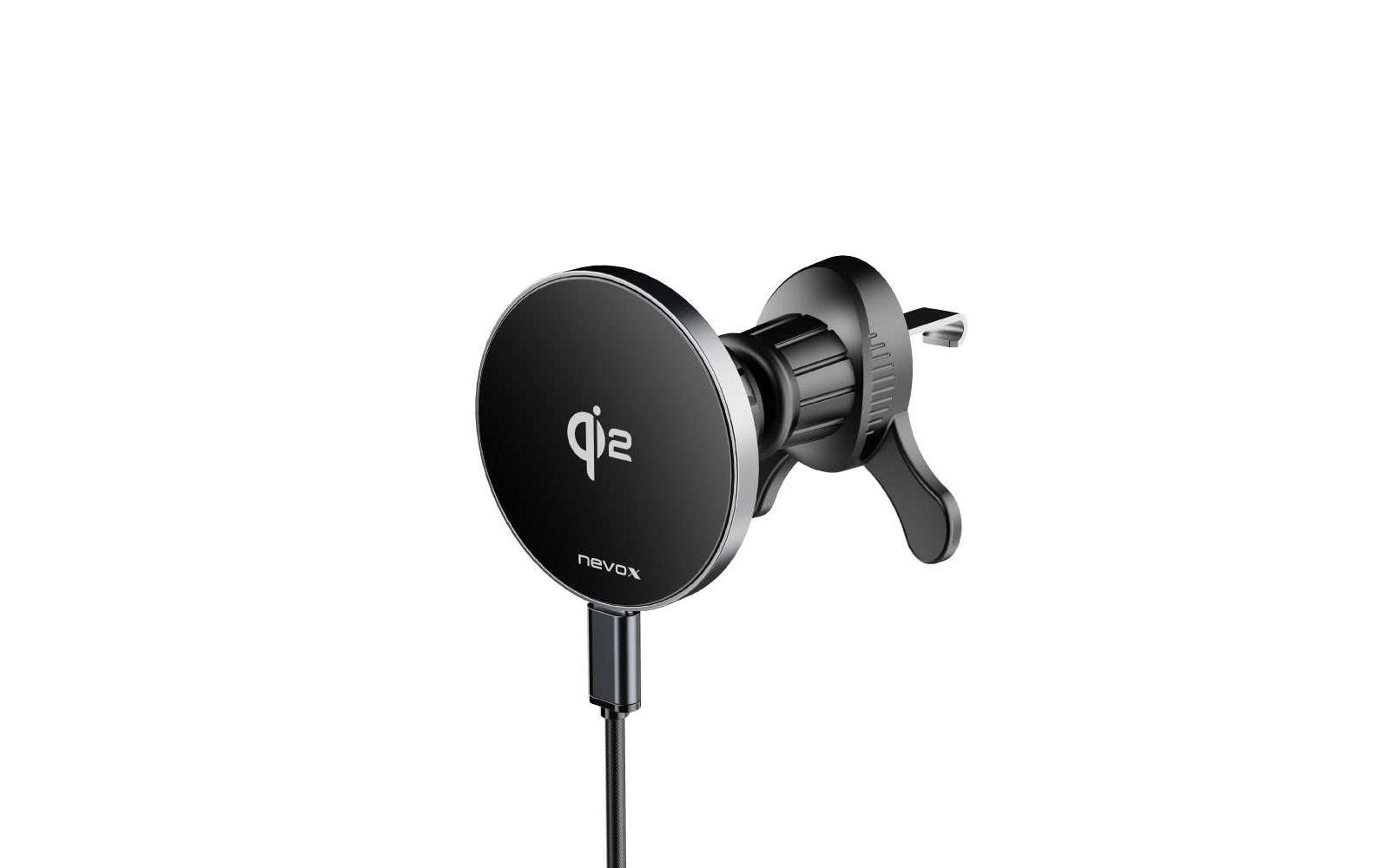 2148291 - Mediatech NEVOX Wireless Qi2 Fast CAR Charger 15W MagSafe, Schwarz-Silber kaufen Schweiz | Mediatech.ch