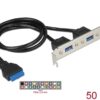 2149651 - Mediatech Delock Slotblech 1x19Pin 2xUSB-A 2 x USB 5 Gbps Typ-A Buchse, 50 cm