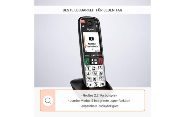 2153832_3 - Mediatech Gigaset Schnurlostelefon Easy 500 EU Schwarz/Silber