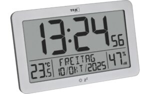 2156098 - Mediatech TFA Dostmann TFA Digitale Funkuhr mit Raumklima Silber kaufen | Mediatech.ch