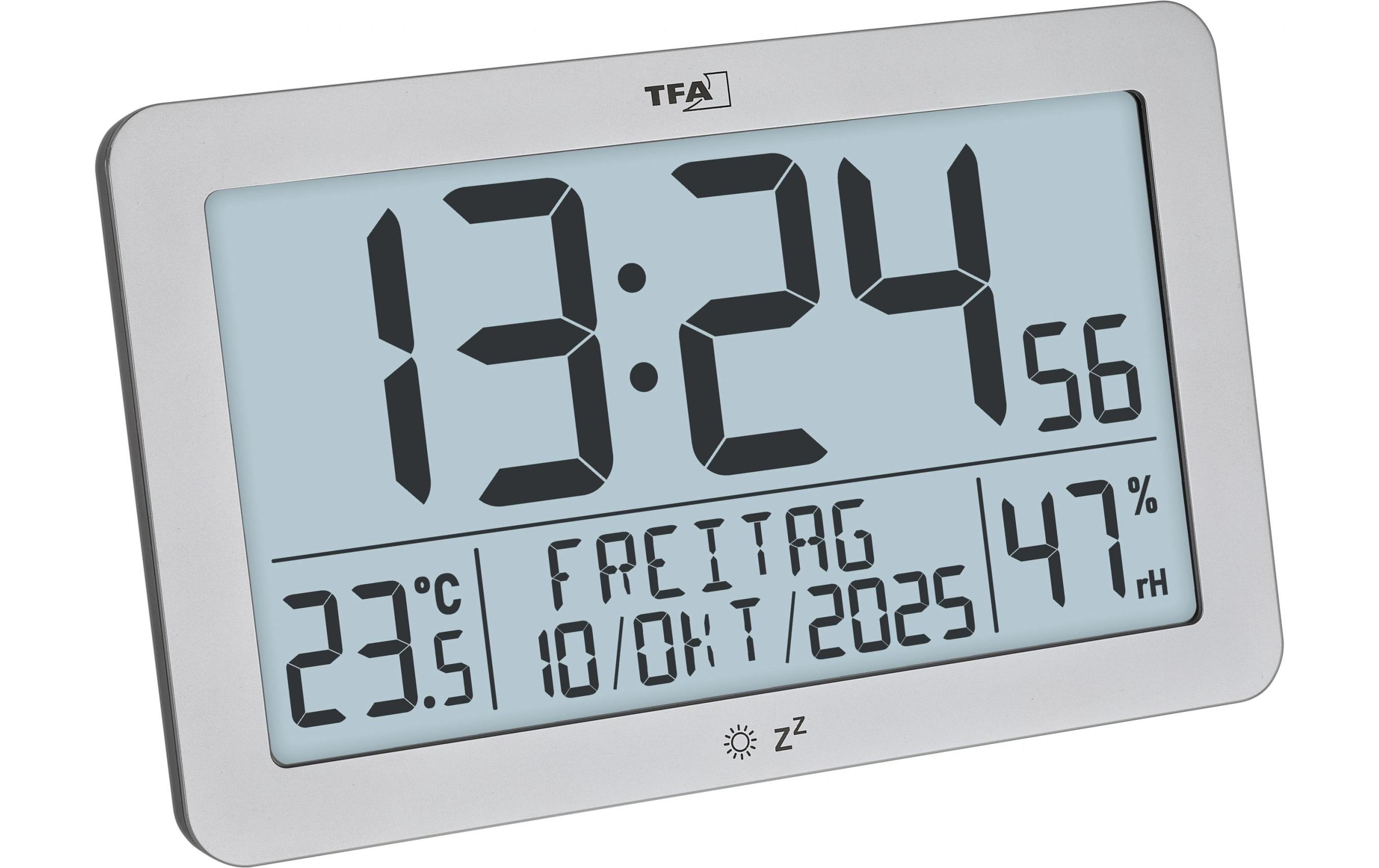 2156098_1 - Mediatech TFA Digitale Funkuhr mit Raumklima Silber