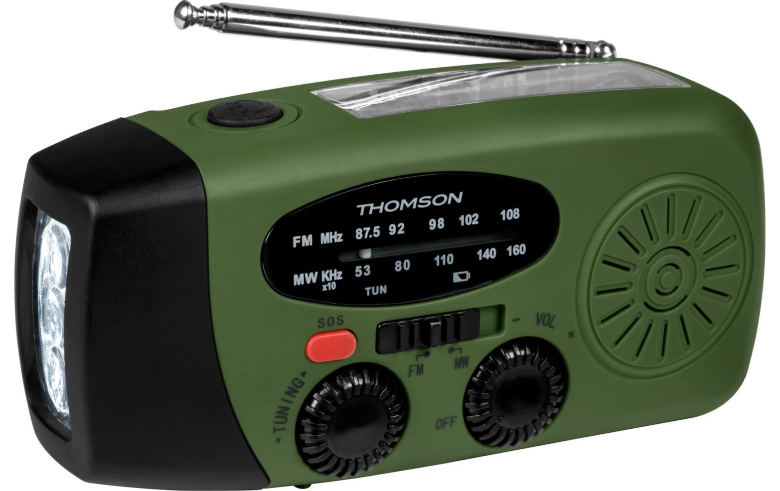 2156886_1 - Mediatech Thomson Emergency Radio RT260 Green, Solar, Flashlight, Powerbank