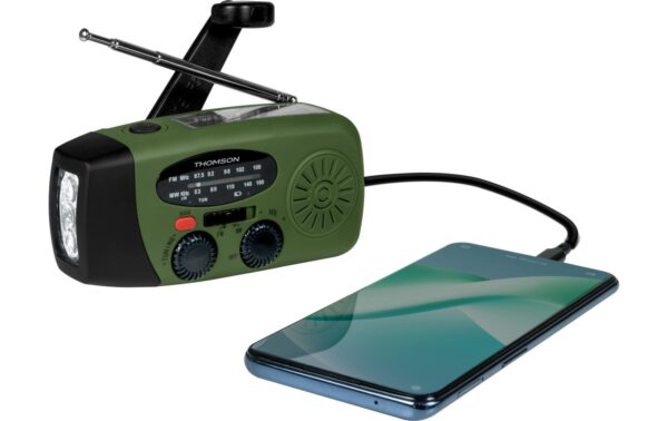2156886_3 - Mediatech Thomson Emergency Radio RT260 Green, Solar, Flashlight, Powerbank