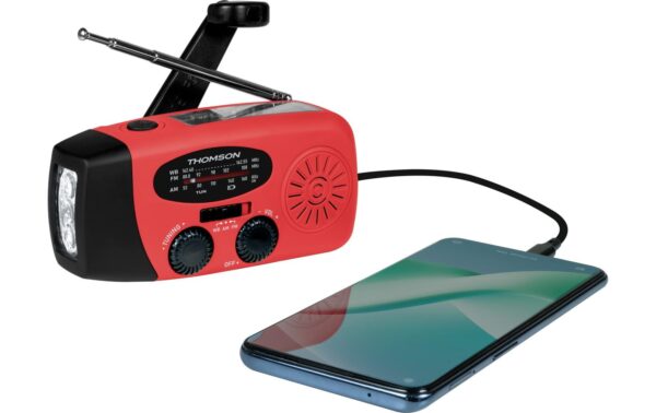2156888_3 - Mediatech Thomson Emergency Radio RT260R Rot, Solar, Flashlight, Powerbank