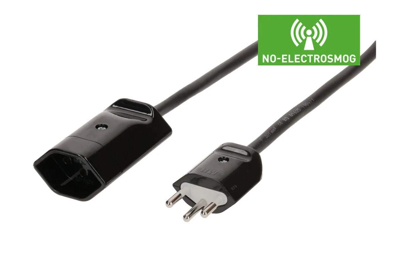2159847 - Mediatech Max Hauri Verlängerung 3G1.0 3m schwarz geschirmt Typ 12 / Typ 13 kaufen | Mediatech.ch