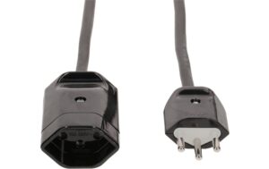 2159847_1 - Mediatech Verlängerung 3G1.0 3m schwarz geschirmt Typ 12 / Typ 13