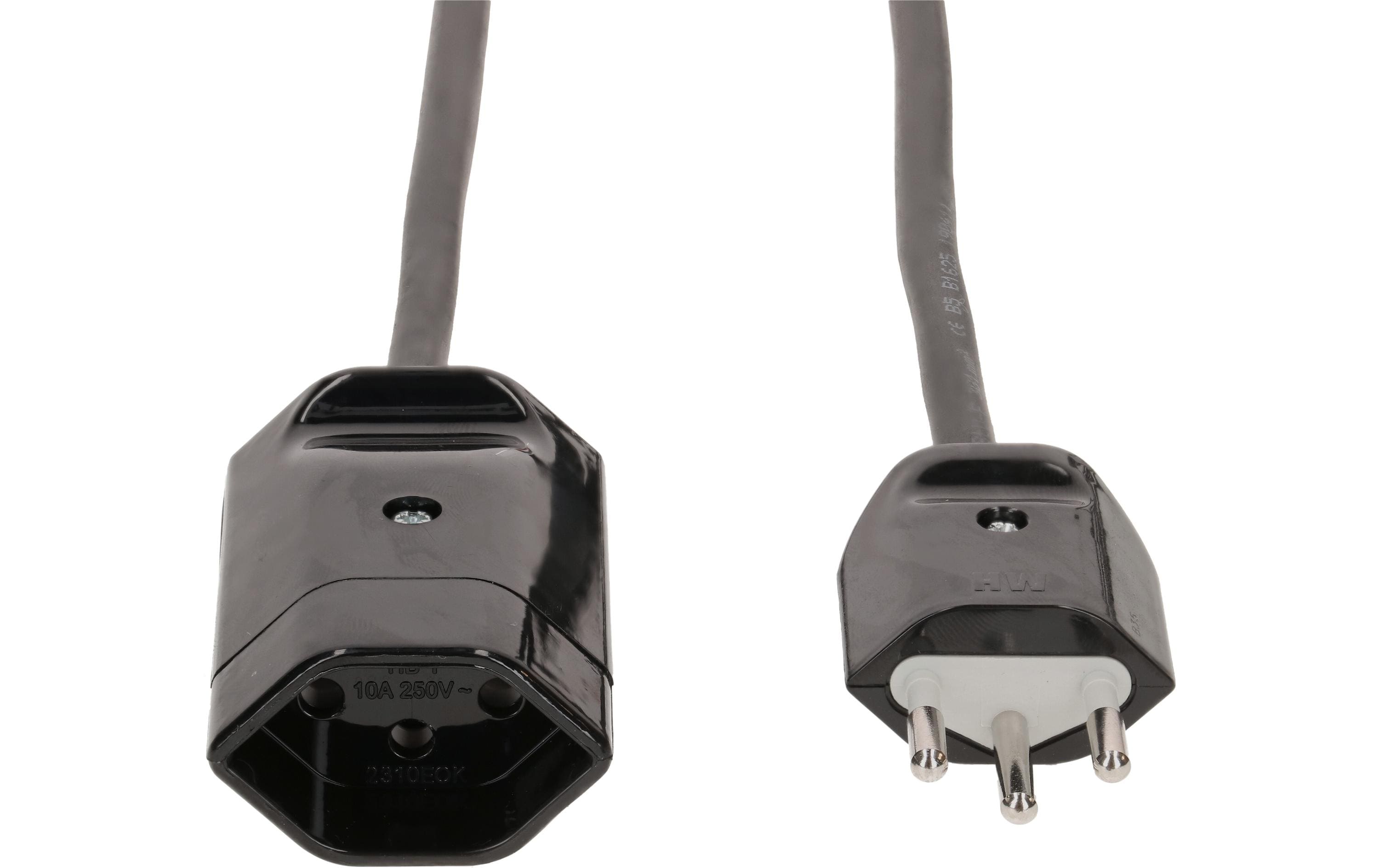 2159847_1 - Mediatech Verlängerung 3G1.0 3m schwarz geschirmt Typ 12 / Typ 13