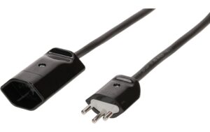 2159847_2 - Mediatech Verlängerung 3G1.0 3m schwarz geschirmt Typ 12 / Typ 13