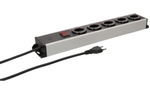 2159858 - Mediatech Max Hauri Steckdosenleiste Power Line 5x Typ 13 grau/schwarz Schalter 5.0m kaufen | Mediatech.ch