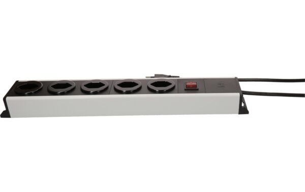 2159858_2 - Mediatech Steckdosenleiste Power Line 5x Typ 13 grau/schwarz Schalter 5.0m