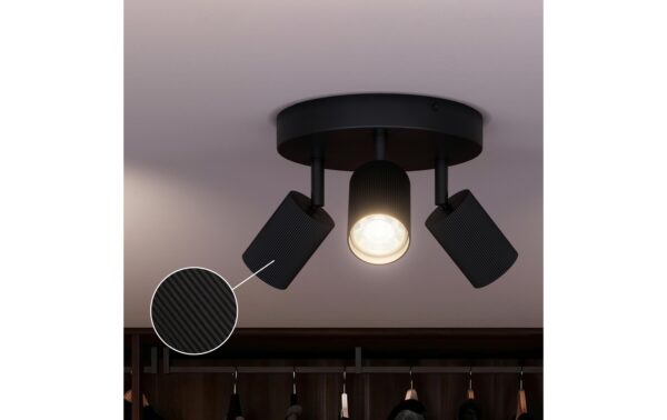 2162648_2 - Mediatech Philips Wyatt Aufbauspot 3er rund ohne Leuchtmittel GU10, schwarz