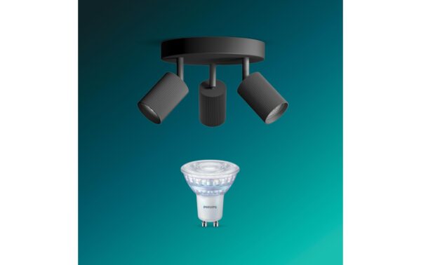 2162648_5 - Mediatech Philips Wyatt Aufbauspot 3er rund ohne Leuchtmittel GU10, schwarz