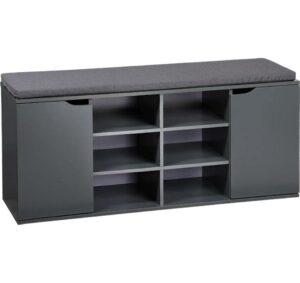 Kesper Schuhschrank mit Sitzkissen B 103 x H 48 x T 30, 5 cm, Anthrazit