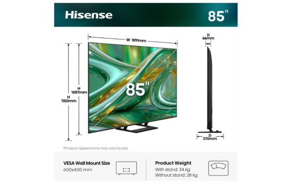 Hisense TV 85E8S 85 Mini-LED 4K