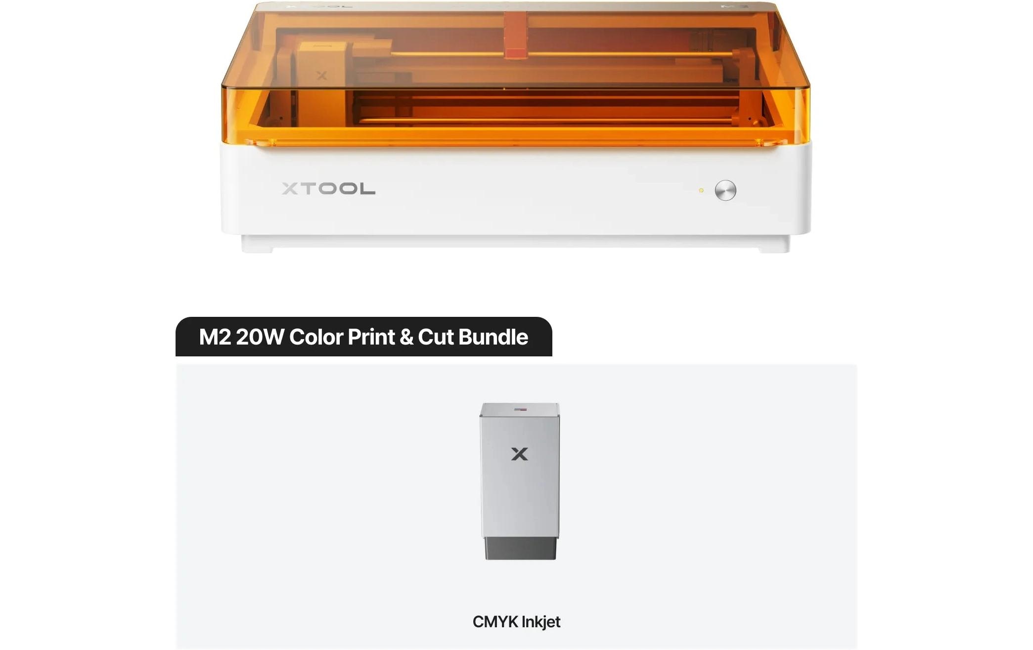 2165625 - Mediatech X-Tool xTool M2 20W Lasergravierer Set CMYK-Drucker für farbige Designs kaufen | Mediatech.ch