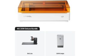 2165626 - Mediatech xTool M2 20W Lasergravierer Deluxe Set CMYK-Drucker und RA3 Lite