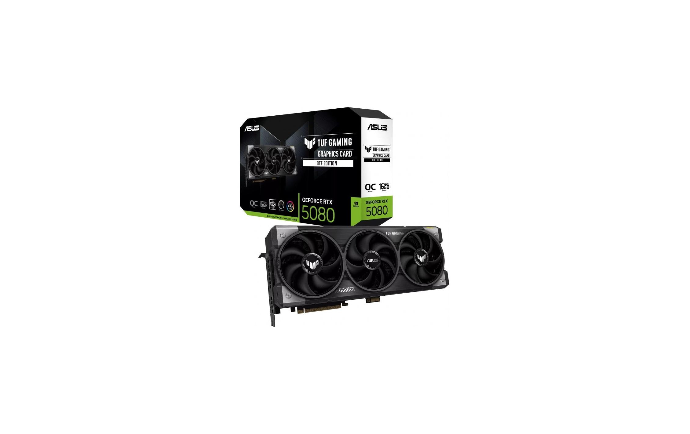 2168421 - Mediatech ASUS TUF RTX5080 O16G BTF GAMING, GDDR7 GeForce RTX5080, 3x DP, 2x HDMI kaufen Schweiz | Mediatech.ch