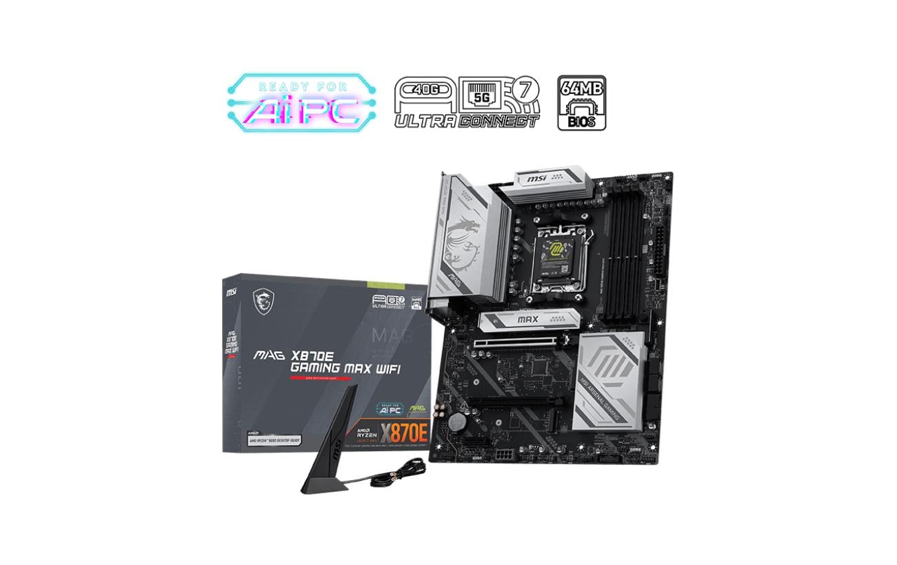 2170145 - Mediatech MSI MAG X870E GAMING MAX WIFI ATX, 4x DDR5 UDIMM, 4x SATA 6G, 3x M.2 kaufen Schweiz | Mediatech.ch