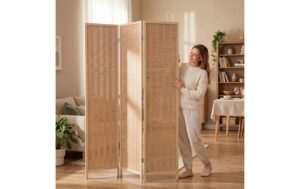 relaxdays Paravent Bambus, 3-teilig, Natur