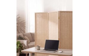 relaxdays Paravent Bambus, 3-teilig, Natur