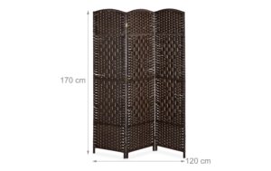 2173706_1 - Mediatech relaxdays Paravent Holz, 3-teilig, Dunkelbraun