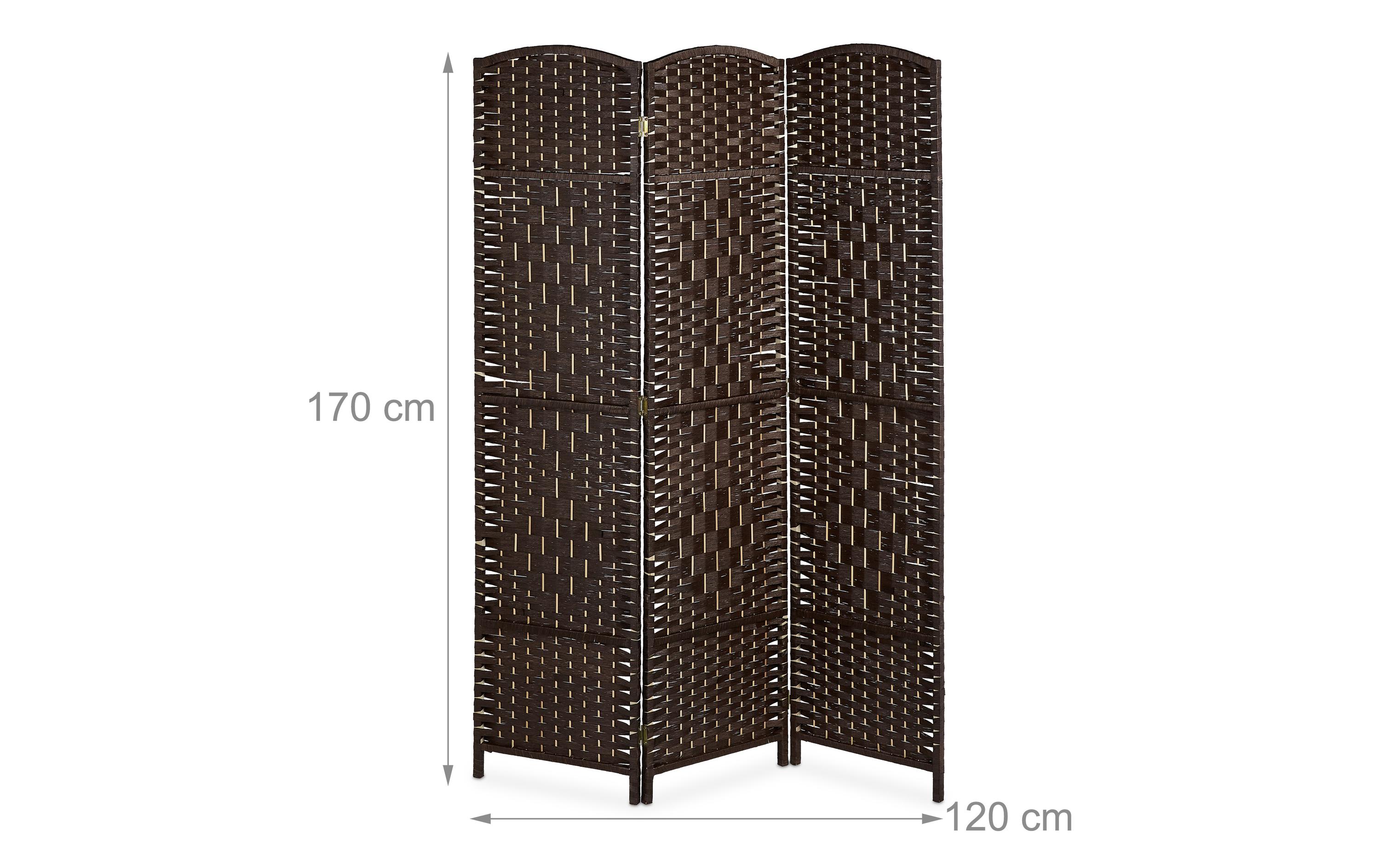 2173706_1 - Mediatech relaxdays Paravent Holz, 3-teilig, Dunkelbraun