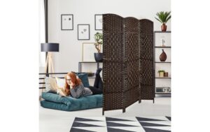 2173706_5 - Mediatech relaxdays Paravent Holz, 3-teilig, Dunkelbraun