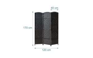 2173708_1 - Mediatech relaxdays Paravent Holz, 3-teilig, Schwarz