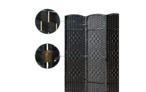 2173708_3 - Mediatech relaxdays Paravent Holz, 3-teilig, Schwarz