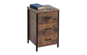 relaxdays Beistelltisch 3 Schubladen H x B x T: ca. 60 x 40 cm, Braun