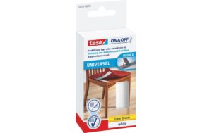 tesa Klettband On&Off Band Kleben & 1m x 20mm, Transparent
