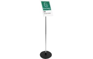 2179655_1 - Mediatech Exacompta Bodenständer A4 vertikal Acryl/Alu, 27x27x100cm
