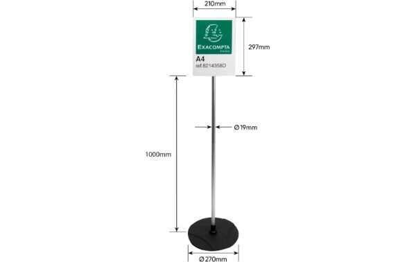 2179655_4 - Mediatech Exacompta Bodenständer A4 vertikal Acryl/Alu, 27x27x100cm