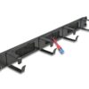 Delock, Kabel Bürstenleiste 66489, Schwarz mit 4 Bügeln, zu 19 Serverschrank, 1HE