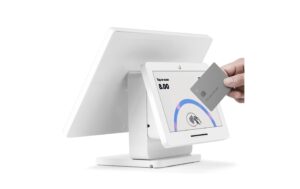 SumUp Kassensystem Register mit zwei Bildschirmen, weiss